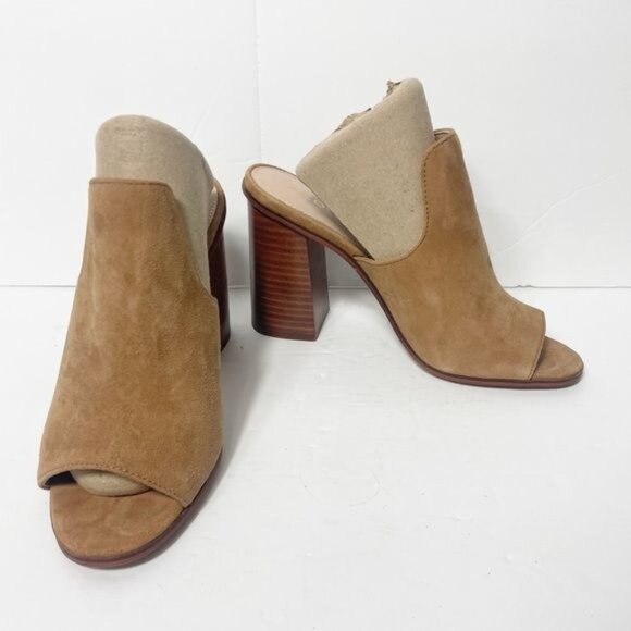 Aldo Legossa Brown Suede Leather Open Toe Mule Heels EU 38.5 US 8 Size - Picture 4 of 9
